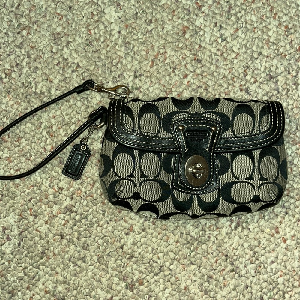 Coach Wristlet With Front Twist Opening